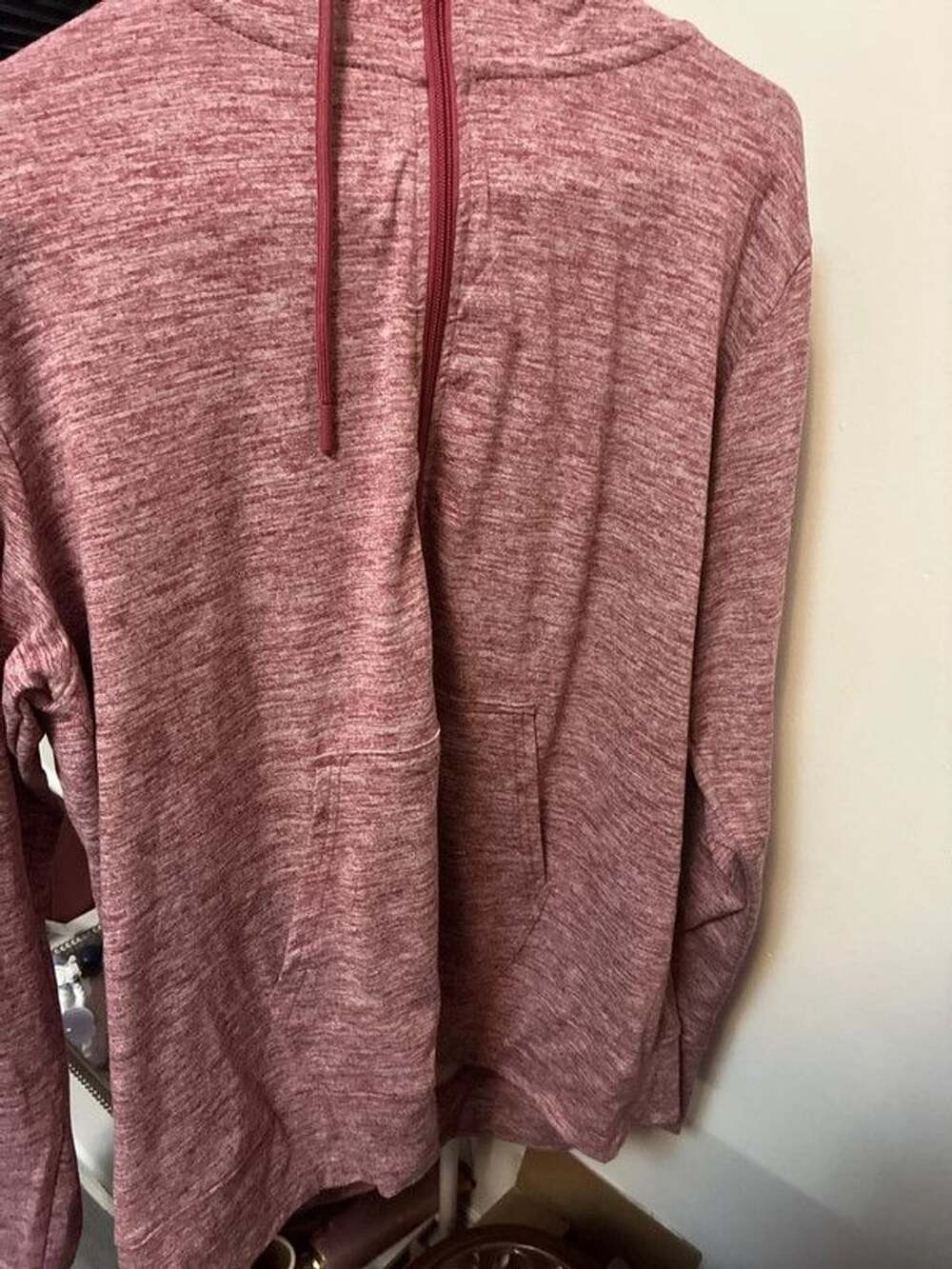 Women’s xxl nwt pink marled full zip hoodie sweatshirt athletic works